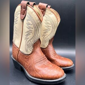 Texas Brown and Tan Western Cowboy Boots- Toddler 5-1/2‎